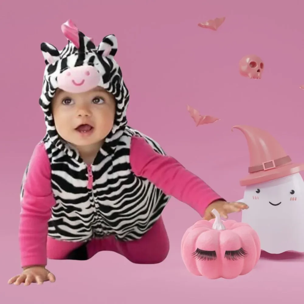 Infant Baby Zebra Costume Plush Hooded Halloween 3-6m